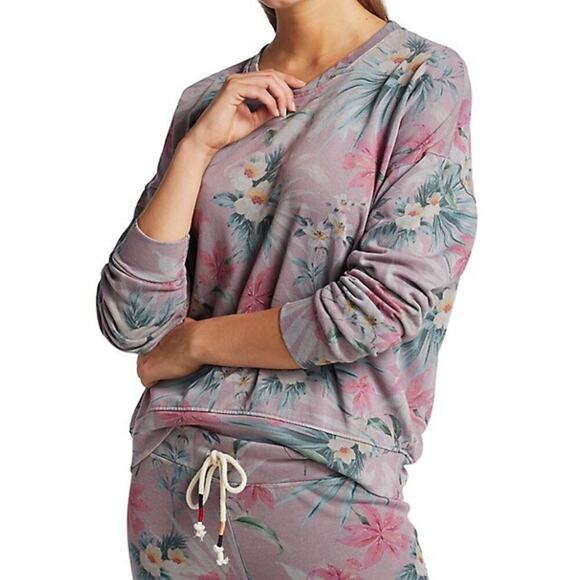 Sundry Floral Sweatshirt in Pink and Green - Picture 1 of 10